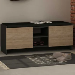 Zulla Schuhschrank | 100% MELAMIN | Anthrazit, Eiche