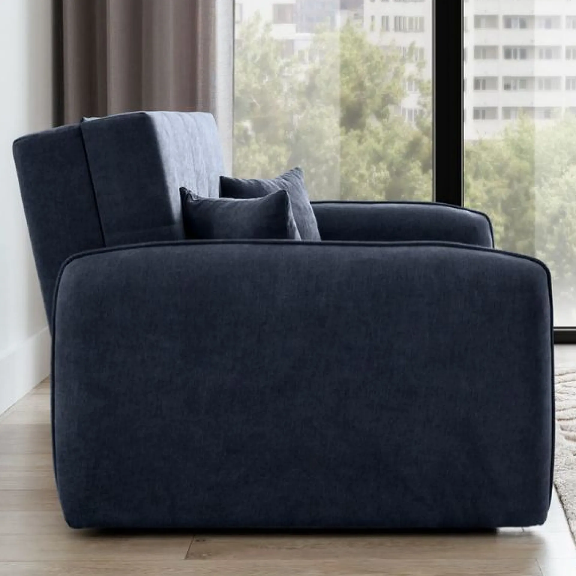 Emob Zweisitziges Sofa mit Schlaffunktion Laina | 155 x 105 x 75 cm | Dunkel