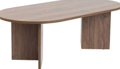 Emob Zweite Chance Ovaler Couchtisch Sable - 119x60x40cm - Nussbaum Dekor