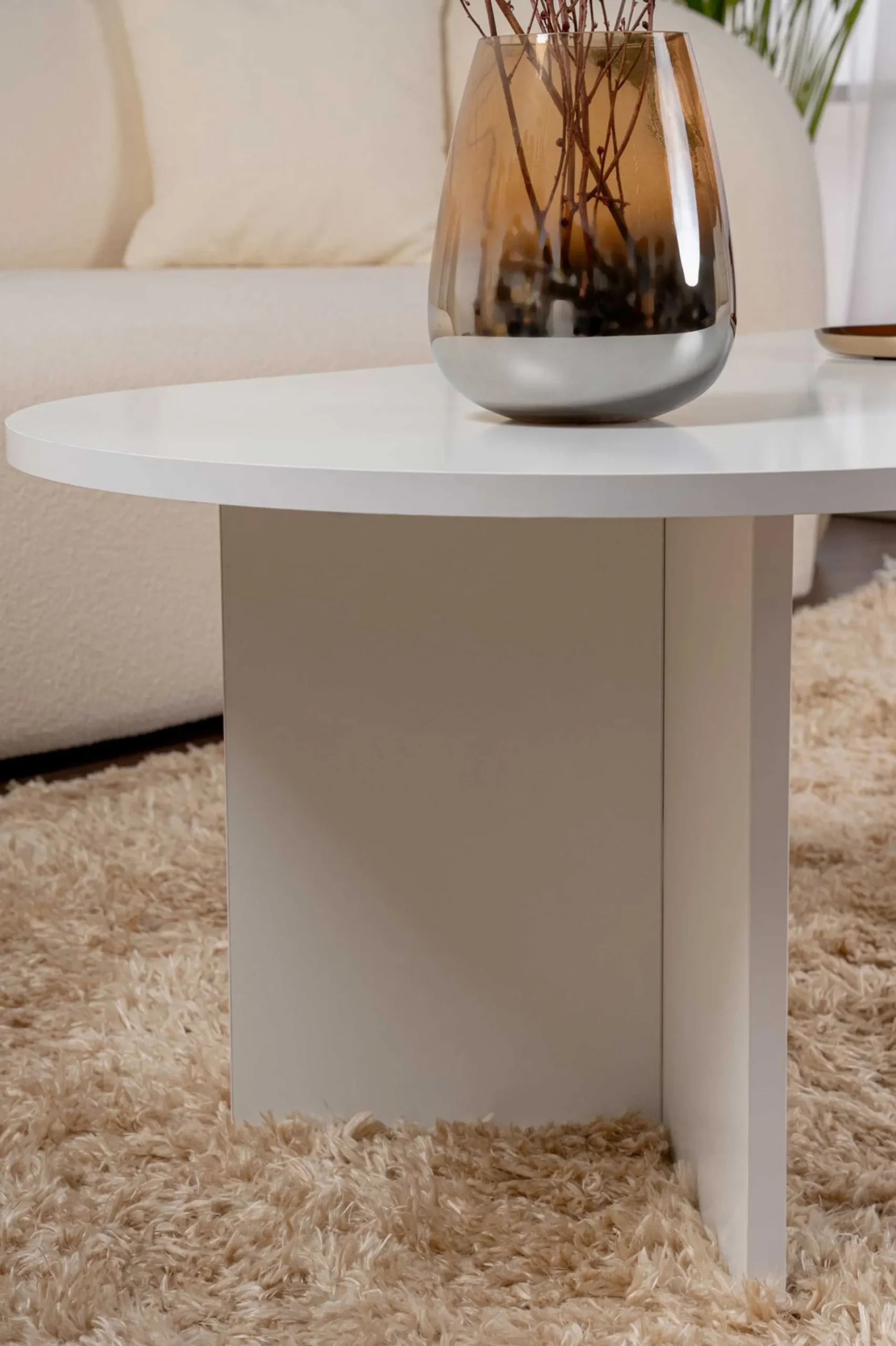 Emob Zweite Chance Ovaler Couchtisch Sable - 119x60x40cm -