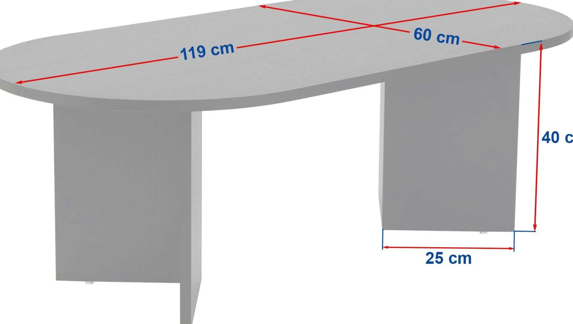 Emob Zweite Chance Ovaler Couchtisch Sable - 119x60x40cm -